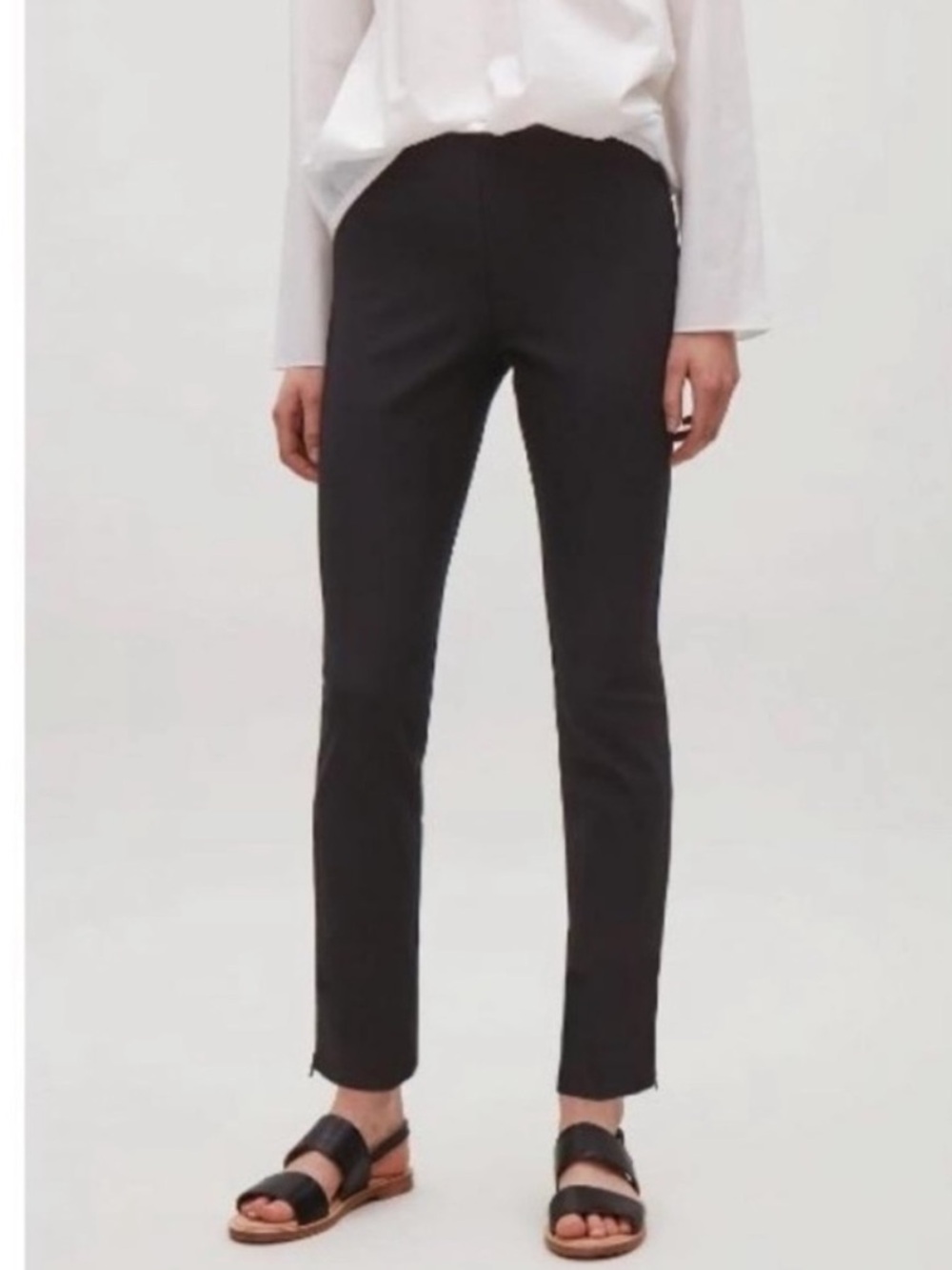 Cos zip cuff stretch trouser black 34